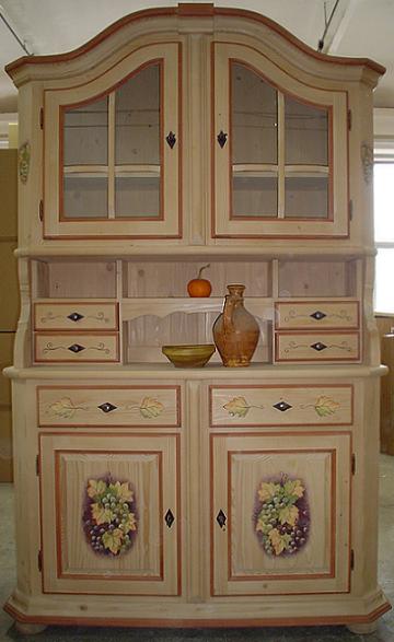 bufet rustic pictat 4 usi 6 sertare